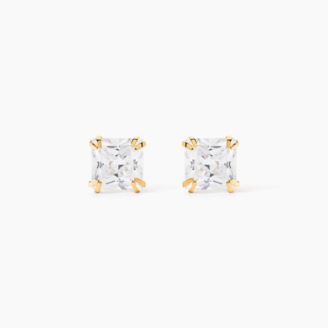 Boucles D'oreilles Puces Or Jaune Doreen Oxydes De Zirconium - Puces Famille | Marc Orian