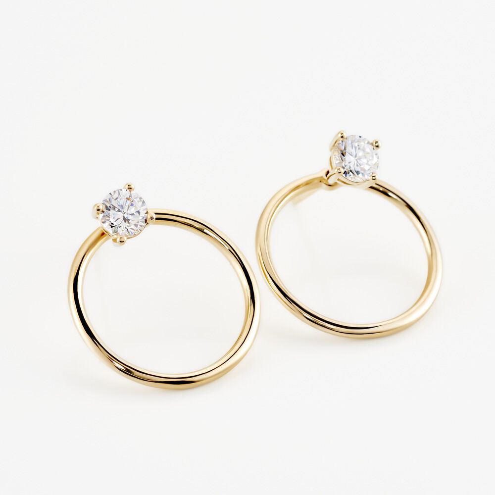 Bijoux D'oreilles Plaqué Or Jaune Amariah Oxydes De Zirconium - Piercings d'oreilles Femme | Marc Orian