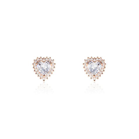 Boucles D'oreilles Puces Calvi Argent Rose Oxyde De Zirconium - Puces Femme | Marc Orian