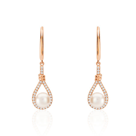 Boucles D'oreilles Pendantes Majida Argent  Perle De Culture Et Oxyde - Pendantes Femme | Marc Orian