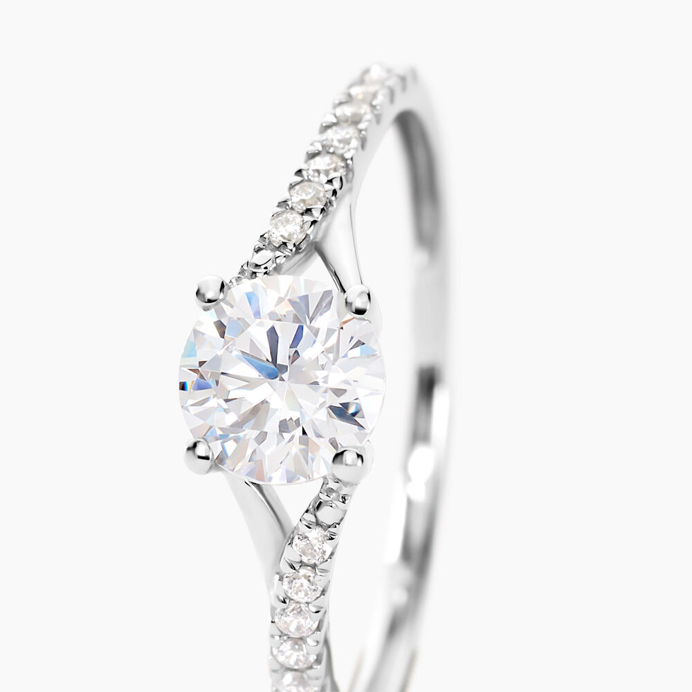 Bague Evita Or Blanc Oxyde De Zirconium - Solitaires Femme | Marc Orian