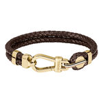 Bracelet Boss Ares Prime Cuir De Veau Marron - Bracelets cuir Homme | Marc Orian