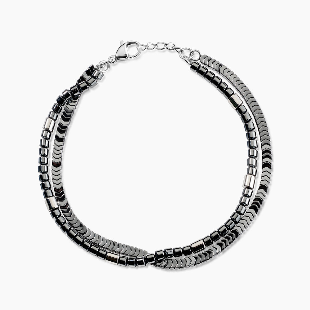 Bracelet Naturel Acier Blanc H&eacute;matite - Bracelets cha&icirc;nes Homme | Marc Orian