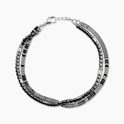 Bracelet Naturel Acier Blanc H&eacute;matite - Bracelets cha&icirc;nes Homme | Marc Orian