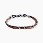 Bracelet Jourdan Colibri Acier Marron - Bracelets cuir Homme | Marc Orian