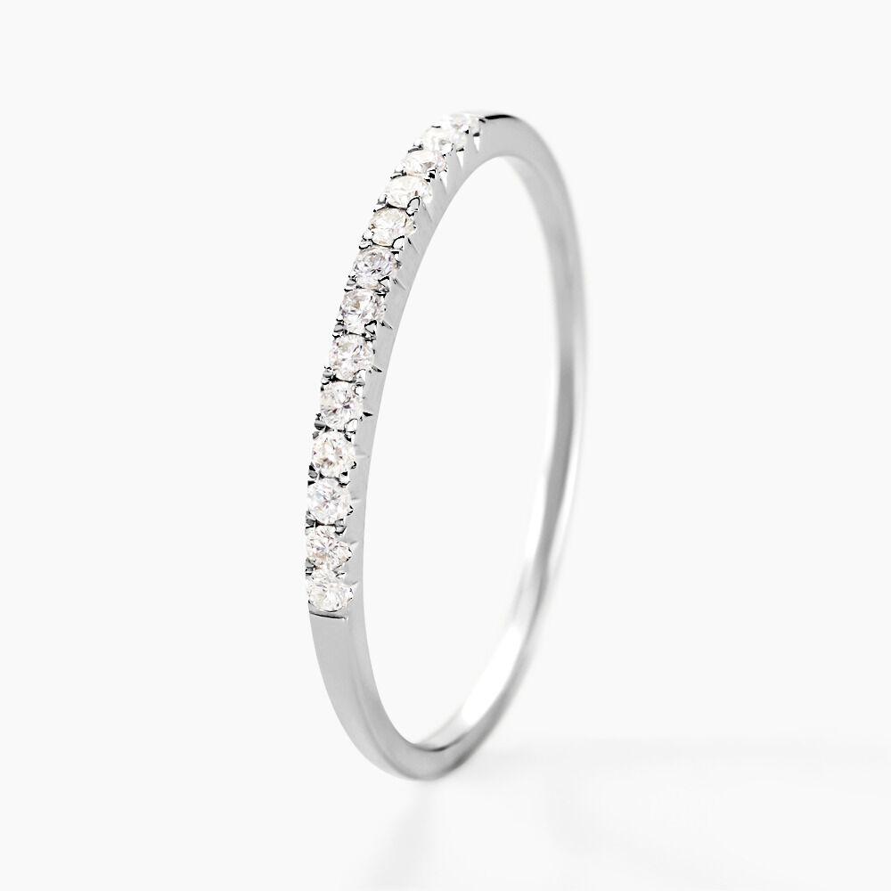 Alliance Pristina Or Blanc Diamant - Alliances avec pierres Femme | Marc Orian
