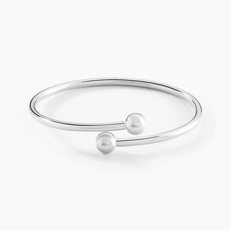 Bracelet Jonc Noûr Argent Blanc - Bracelets joncs Femme | Marc Orian