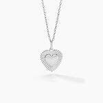 Collier C&oelig;ur Ardent Argent Blanc - Colliers fantaisie Femme | Marc Orian