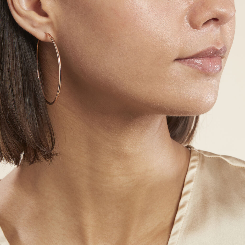 Créoles Argent Rose Olympia - Boucles d'oreilles Créoles Femme | Marc Orian