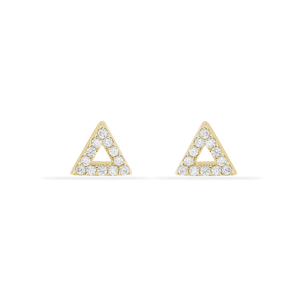 Boucles D'oreilles Courtney Plaqué Or Jaune Oxydes De Zirconium - Puces Femme | Marc Orian