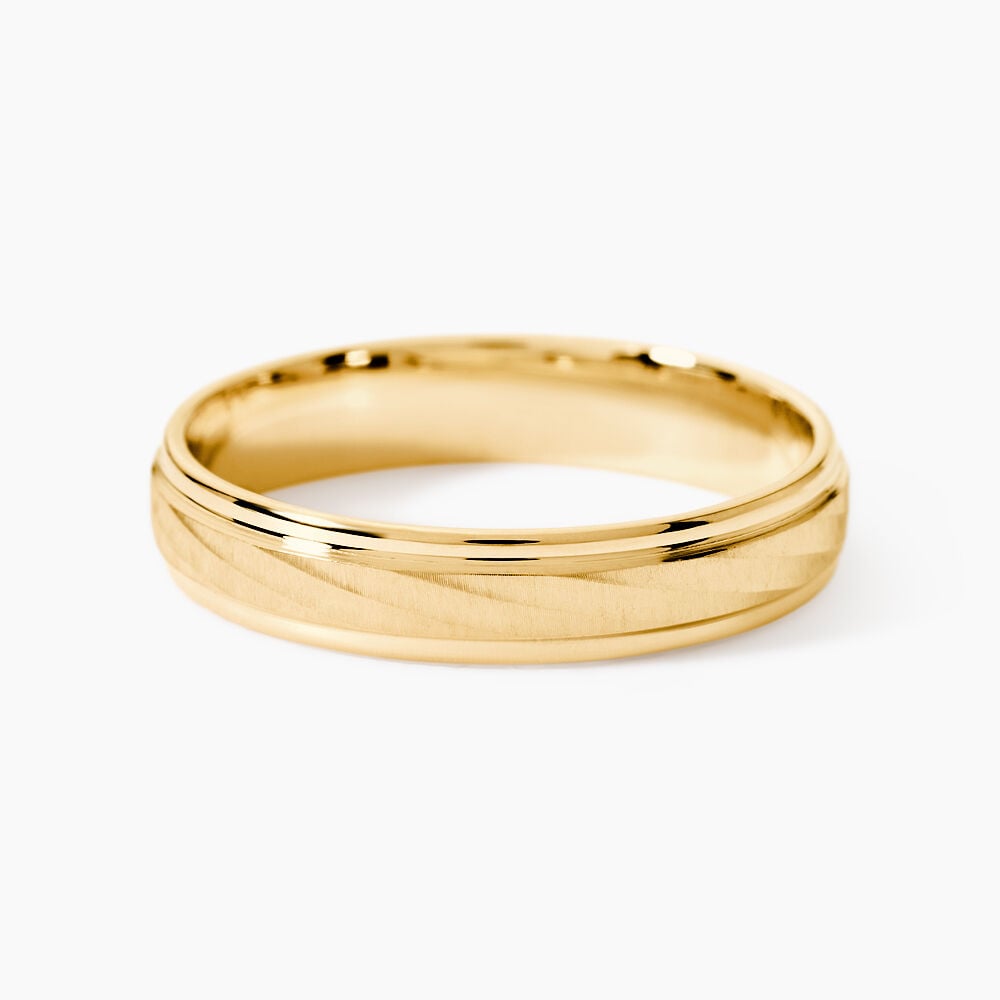 Alliance Fantaisie Sable Demi Jonc Classique Or Jaune - Alliances duo Unisex | Marc Orian