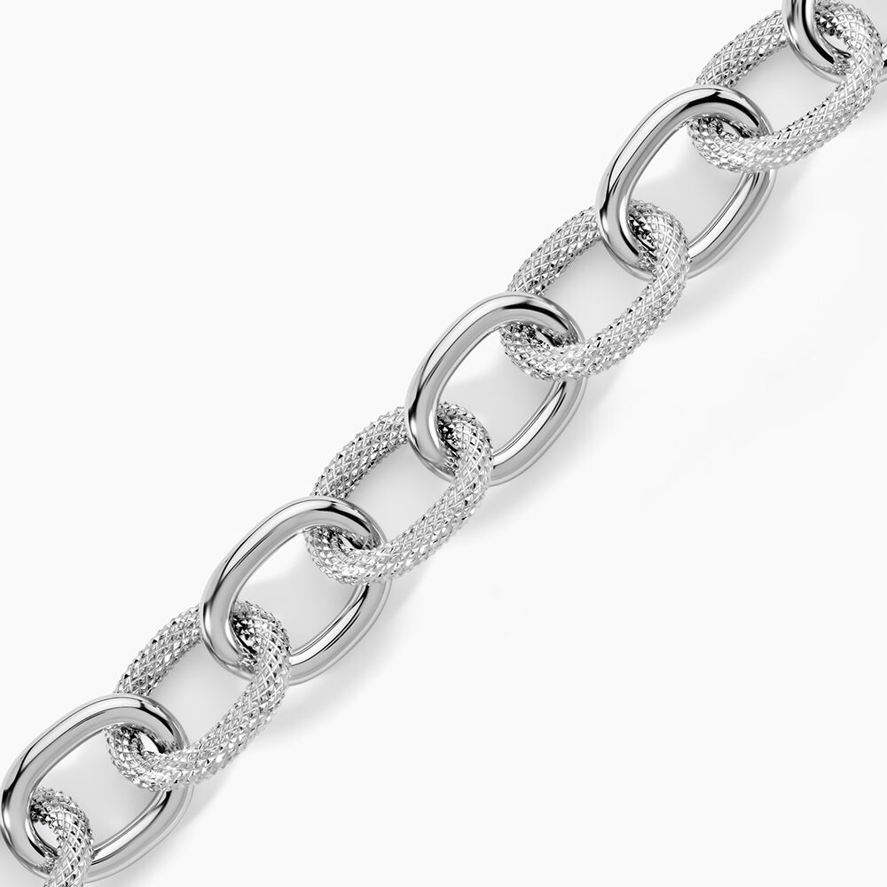 Bracelet Aelia Maille Alternee Acier Blanc - Bracelets cha&icirc;nes Femme | Marc Orian