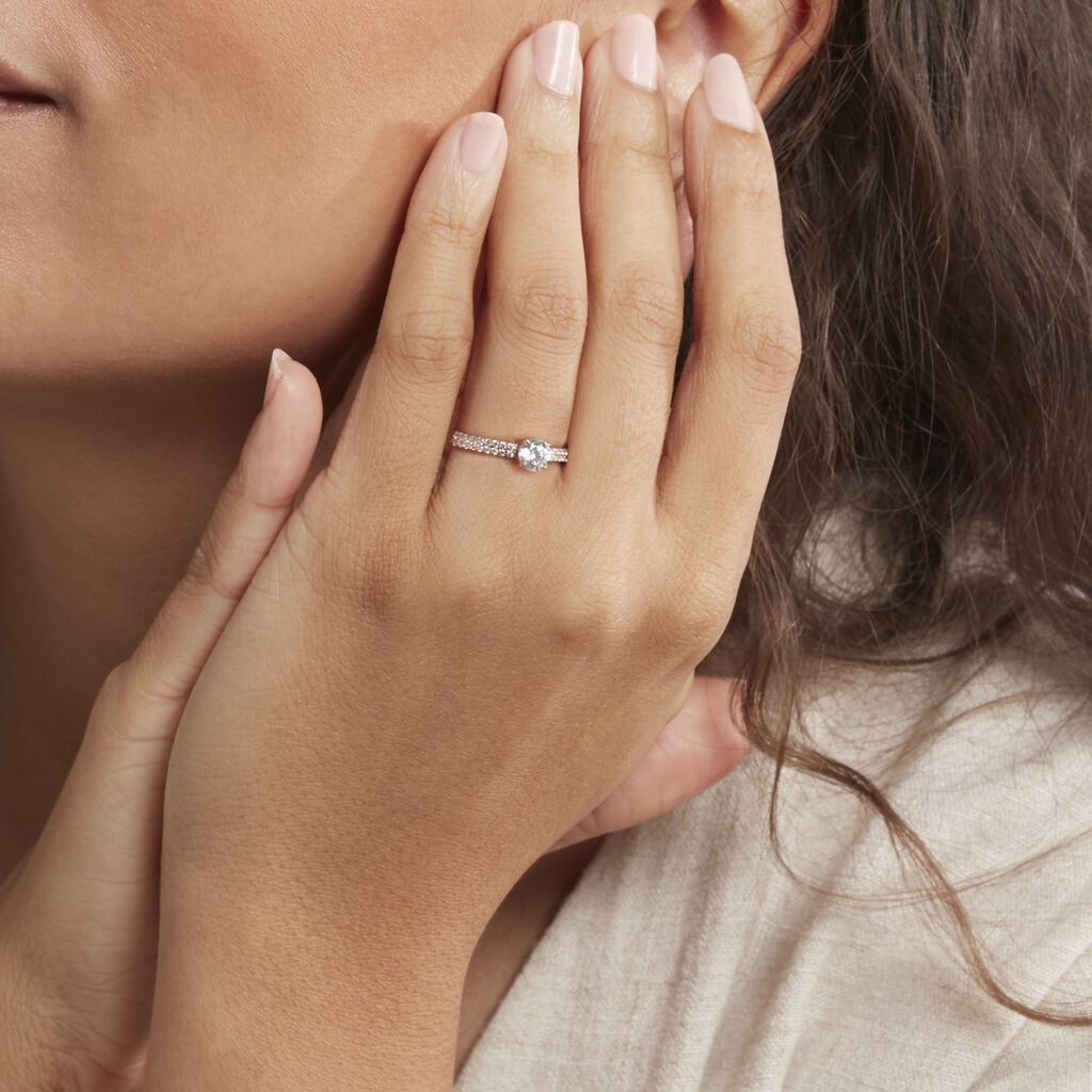Bague Solitaire Dayna Or Rose Oxyde De Zirconium - Bagues Solitaire Femme | Marc Orian