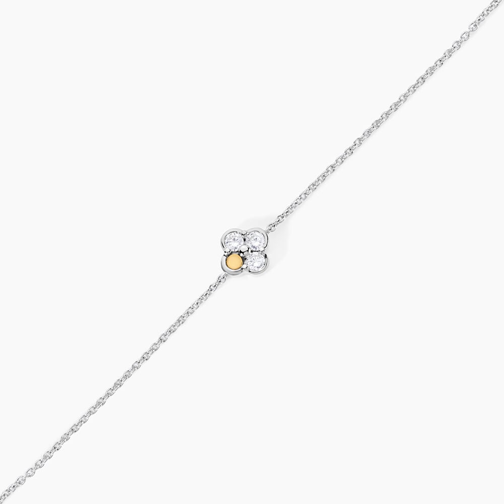 Bracelet Or Jaune et Argent Blanc Oxyde De Zirconium - Bracelets chaînes Femme | Marc Orian