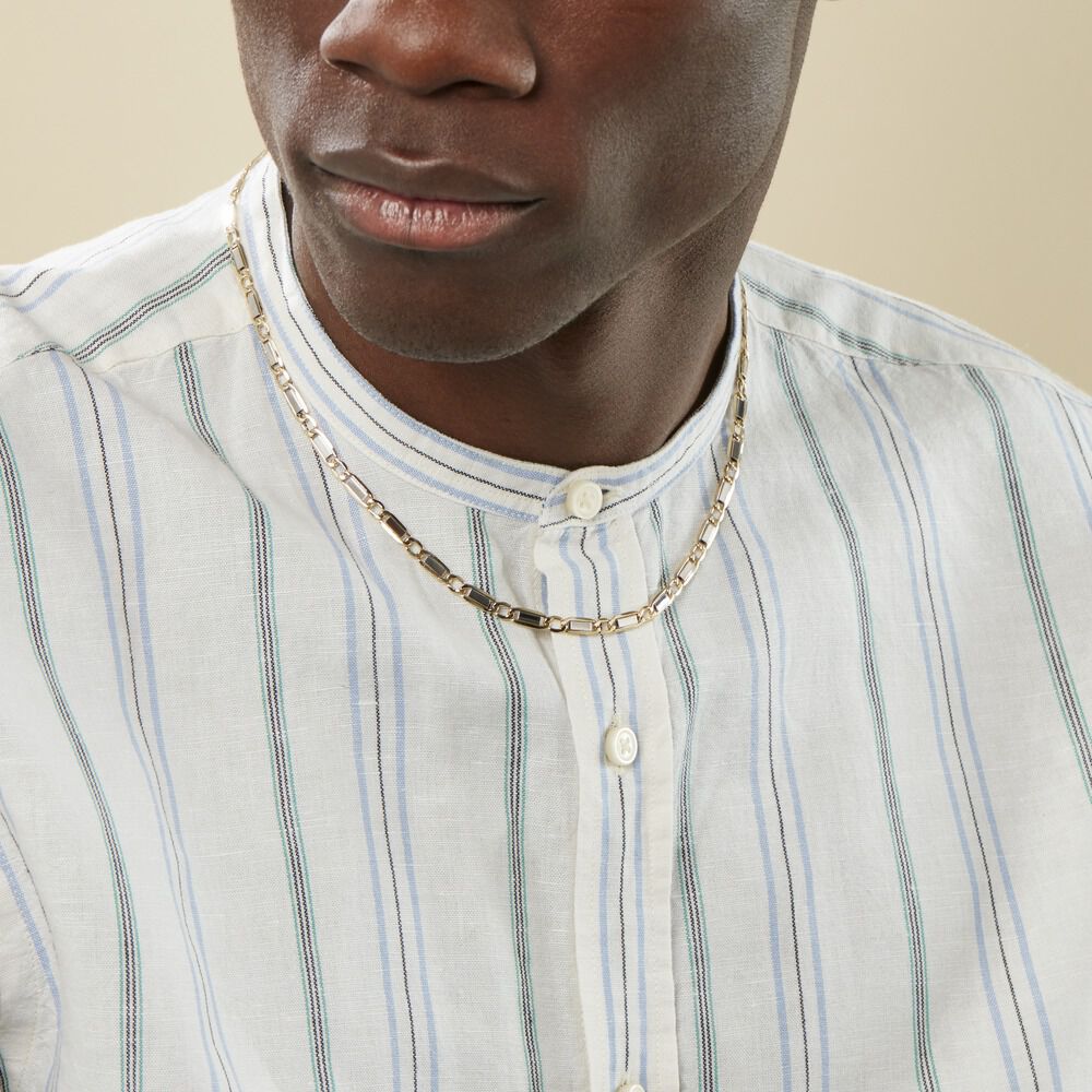 Collier Danae Plaquette Or Bicolore - Chaines Homme | Marc Orian