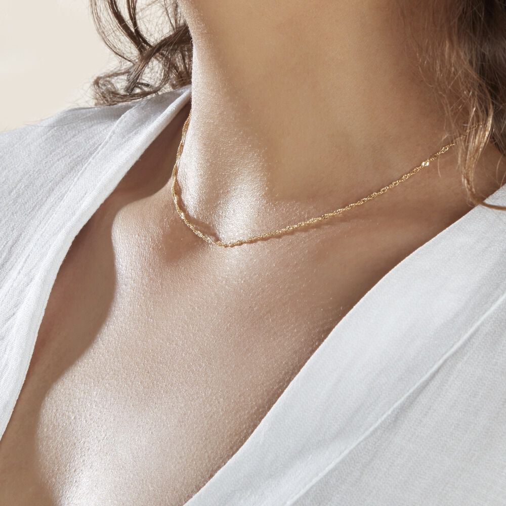 Chaîne Imanie Maille Singapour Or Jaune - Chaines Femme | Marc Orian
