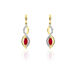 Boucles D'oreilles Pendantes Ondulations Or Bicolore Rubis Et Diamant - Boucles d'oreilles mariage Femme | Marc Orian