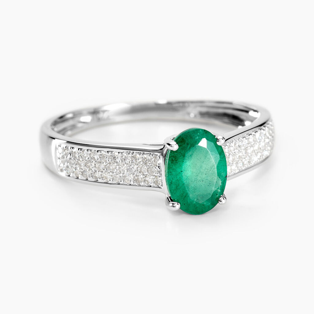 Bague Crista Or Blanc Emeraude Et Diamant - Bagues vintage Femme | Marc Orian