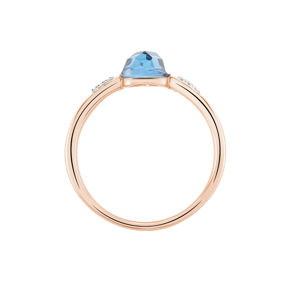 Bague Bonbon Or Rose Topaze Et Oxyde De Zirconium - Bagues pierres fines Femme | Marc Orian
