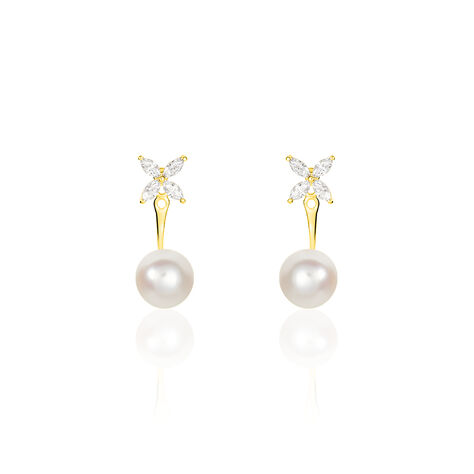 Bijoux D'oreilles Norah Or Jaune Perle De Culture Et Oxyde - Boucles d'oreilles Ear cuffs Femme | Marc Orian