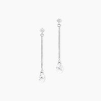 Boucles D'oreilles Pendantes Regane Or Blanc Oxyde De Zirconium