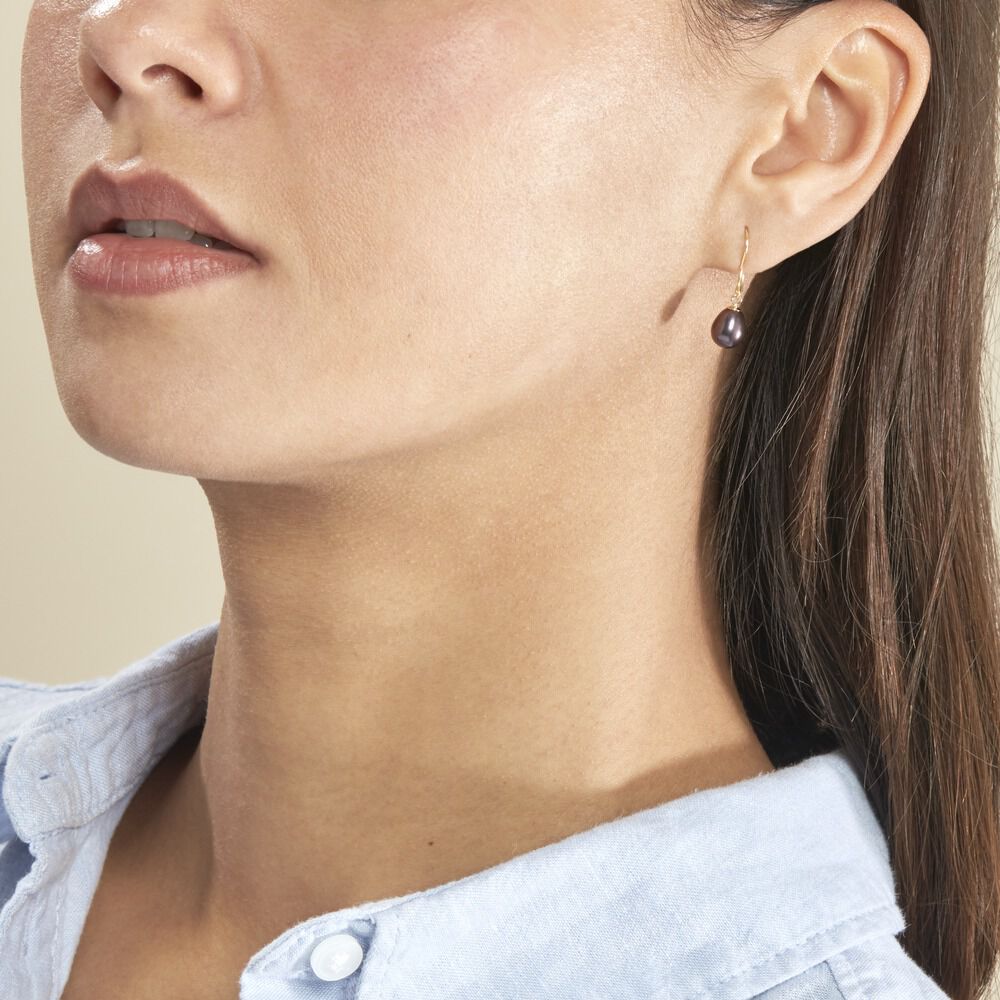 Boucles D'oreilles Pendantes Severiane Or Jaune Perle De Culture - Boucles d'oreilles mariage Femme | Marc Orian