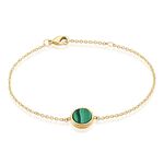 Bracelet Plaqu&eacute; Or Neassa Malachite - Bracelets Medailles Femme | Marc Orian