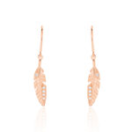 Boucles D'oreilles Pendantes Clodie Or Rose Diamant - Pendantes Femme | Marc Orian