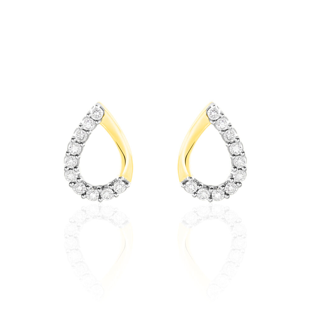 Boucles D'oreilles Puces Chrystalise Or Jaune Diamant -  Femme | Marc Orian