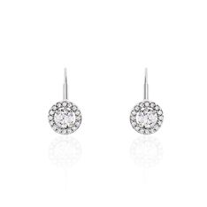 Boucles D'oreilles Pendantes Or Blanc Digenes Oxydes De Zirconium - Boucles d'oreilles Pendantes Femme | Marc Orian