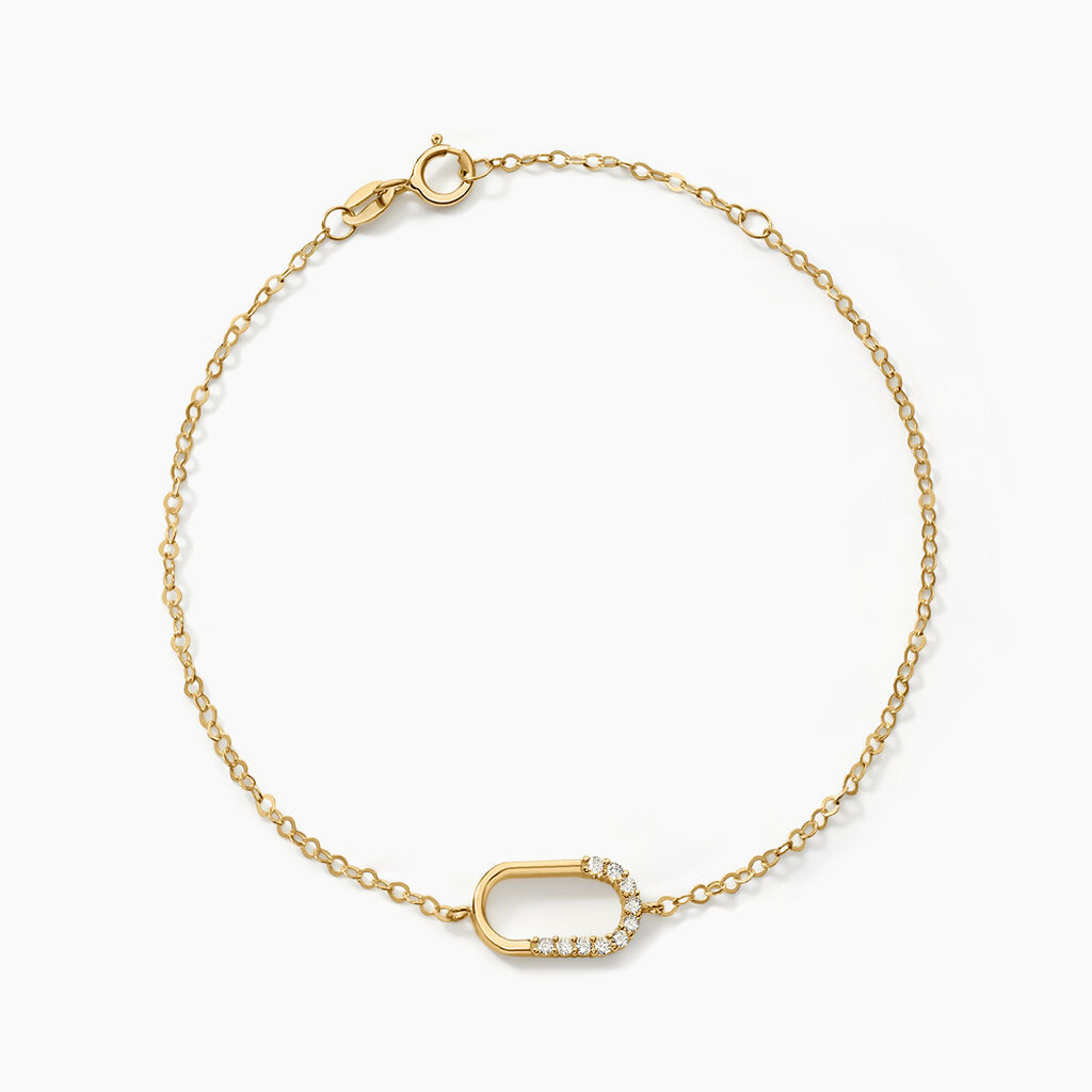Bracelet Minimalist Chic Or Jaune Oxyde De Zirconium - Bracelets chaînes Femme | Marc Orian