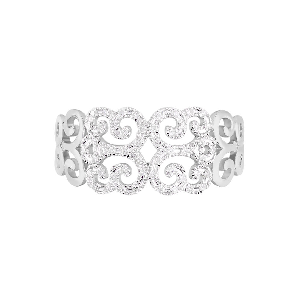 Bague Arabesque Or Blanc Diamant - Bagues pierres précieuses Femme | Marc Orian