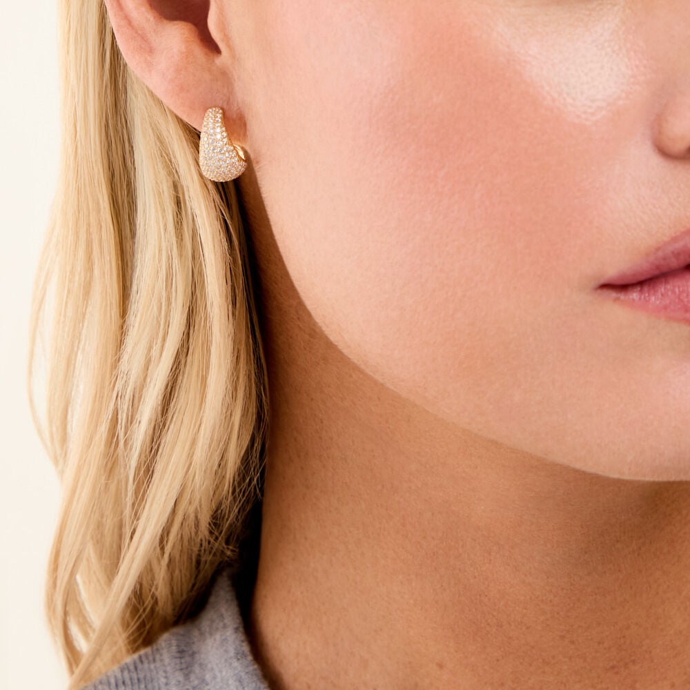 Cr&eacute;oles Shiny Bold Plaqu&eacute; Or Jaune Oxyde De Zirconium - Cr&eacute;oles Femme | Marc Orian