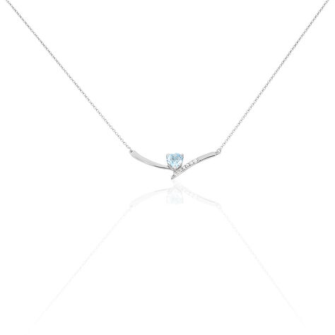 Collier Eva Or Blanc Topaze Et Oxyde De Zirconium - Colliers avec pierres Femme | Marc Orian