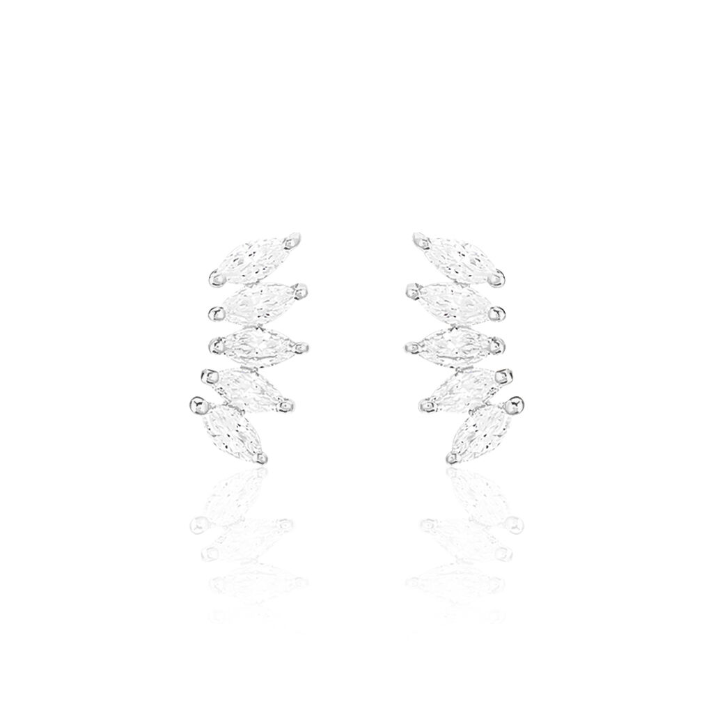 Bijoux D'oreilles Edma Or Blanc Oxyde De Zirconium - Piercings d'oreilles Femme | Marc Orian