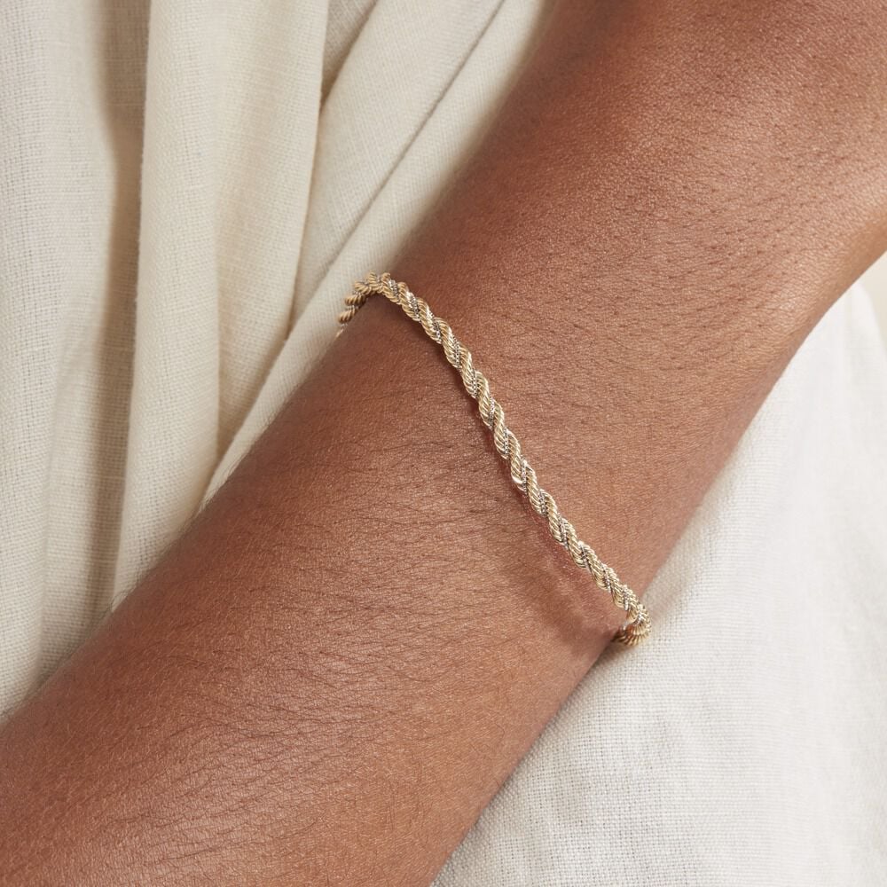 Bracelet Jerryenne Maille Corde Et Venitienne Or Bicolore - Bracelets mailles Femme | Marc Orian