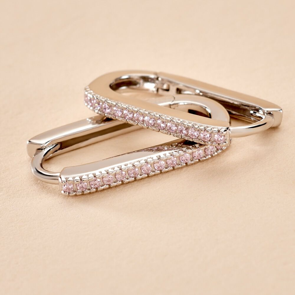 Créoles Lutetia Argent Blanc Oxyde De Zirconium - Créoles Femme | Marc Orian