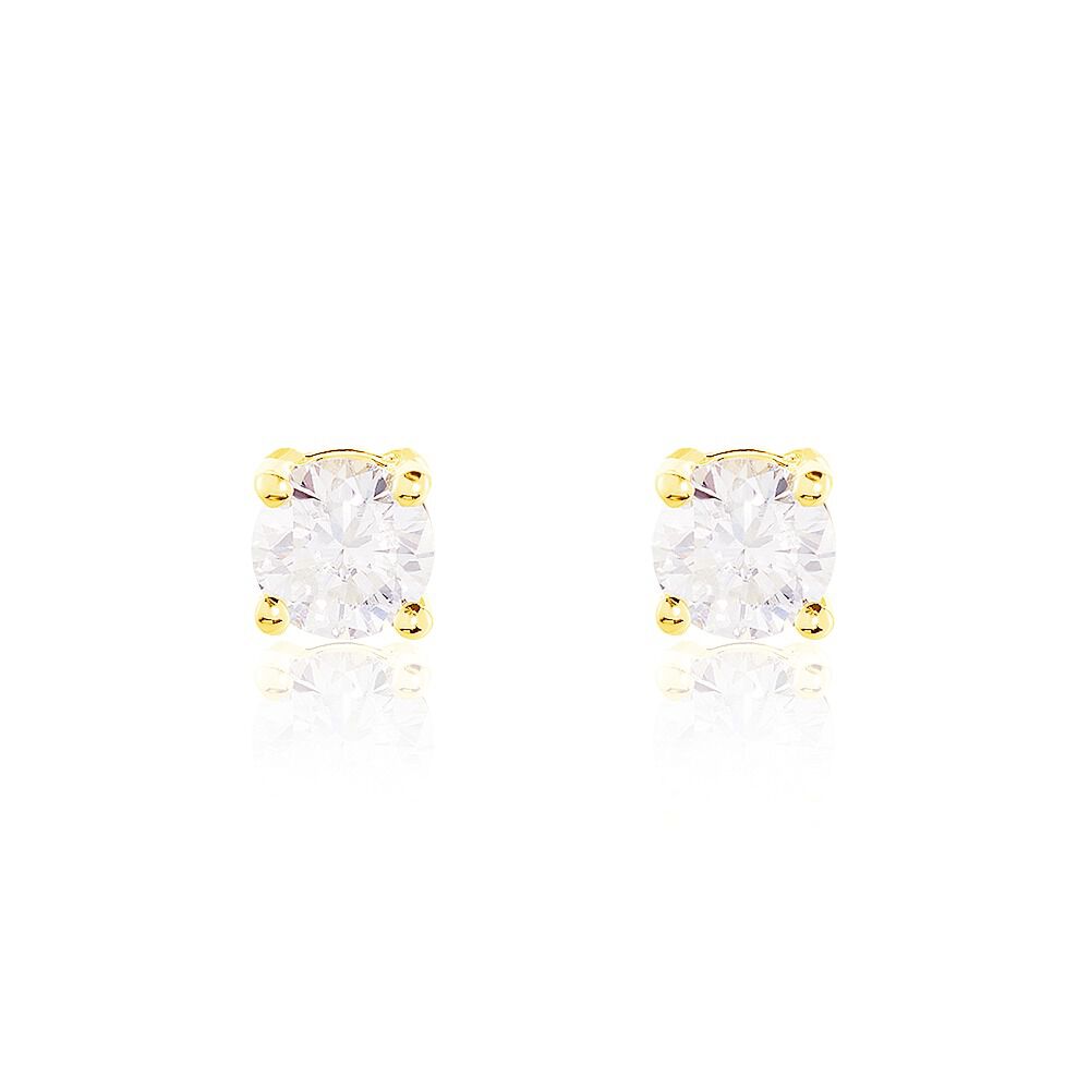 Boucles D'oreilles Puces Or Jaune Victoria Diamants - Puces Femme | Marc Orian