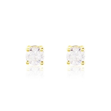 Boucles D'oreilles Puces Or Jaune Victoria Diamants - Puces Femme | Marc Orian