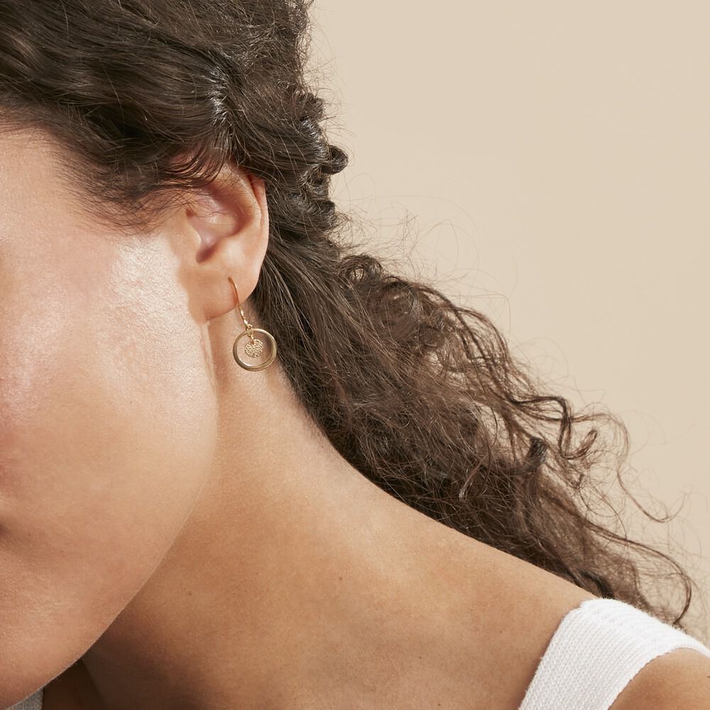 Boucles D'oreilles Pendantes Johnnie Plaqué Or Jaune - Pendantes Femme | Marc Orian