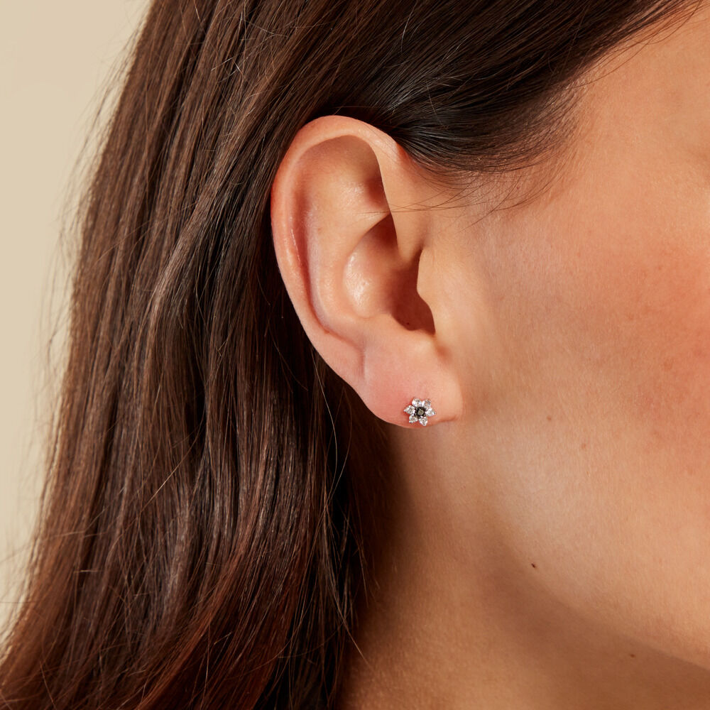 Boucles D'oreilles Puces Elfleda Or Jaune Oxyde De Zirconium - Puces Femme | Marc Orian