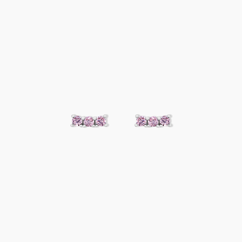 Boucles D'oreilles Puces Mai-ly Argent Blanc Oxyde De Zirconium - Puces Femme | Marc Orian
