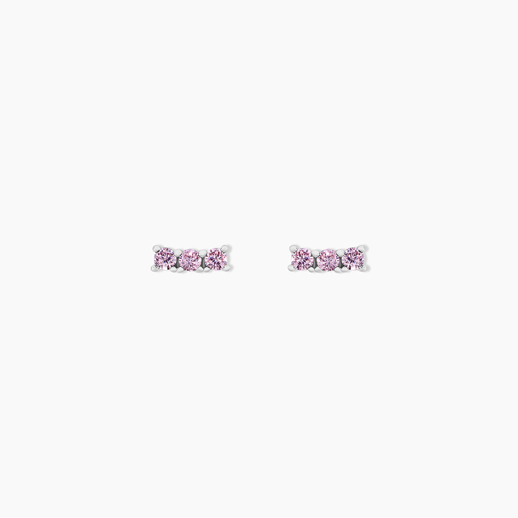 Boucles D'oreilles Puces Mai-ly Argent Blanc Oxyde De Zirconium - Puces Femme | Marc Orian