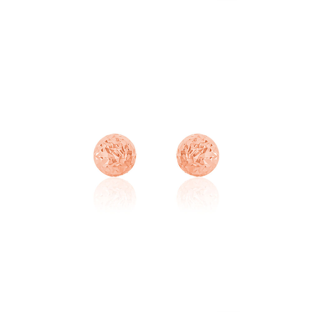 Boucles D'oreilles Puces Fidelia Boule Diamantee Or Rose - Puces Femme | Marc Orian