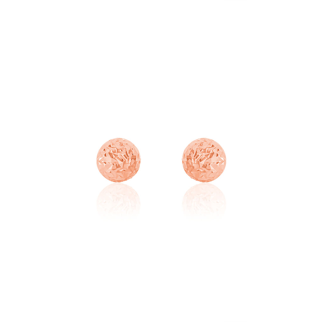 Boucles D'oreilles Puces Fidelia Boule Diamantee Or Rose - Puces Femme | Marc Orian