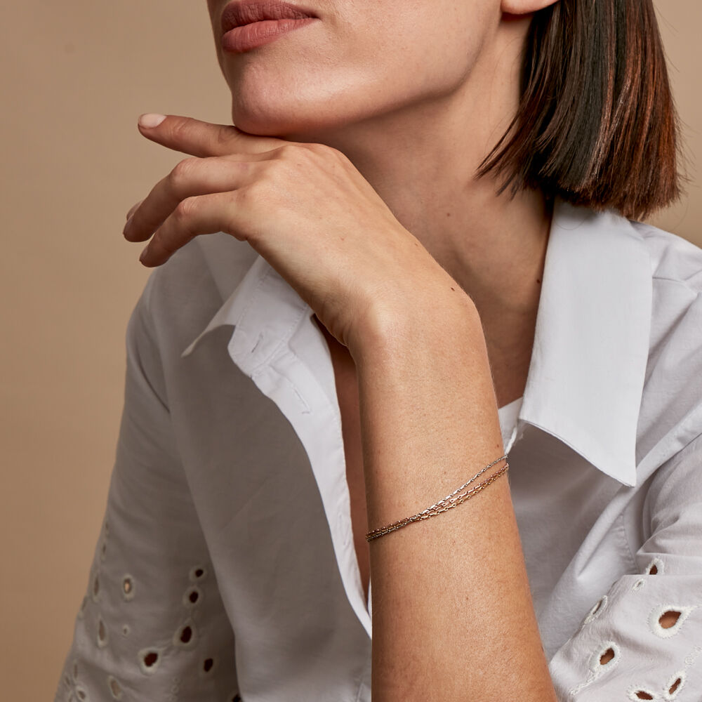 Bracelet Ylsa Argent Tricolore - Bracelets mailles Femme | Marc Orian