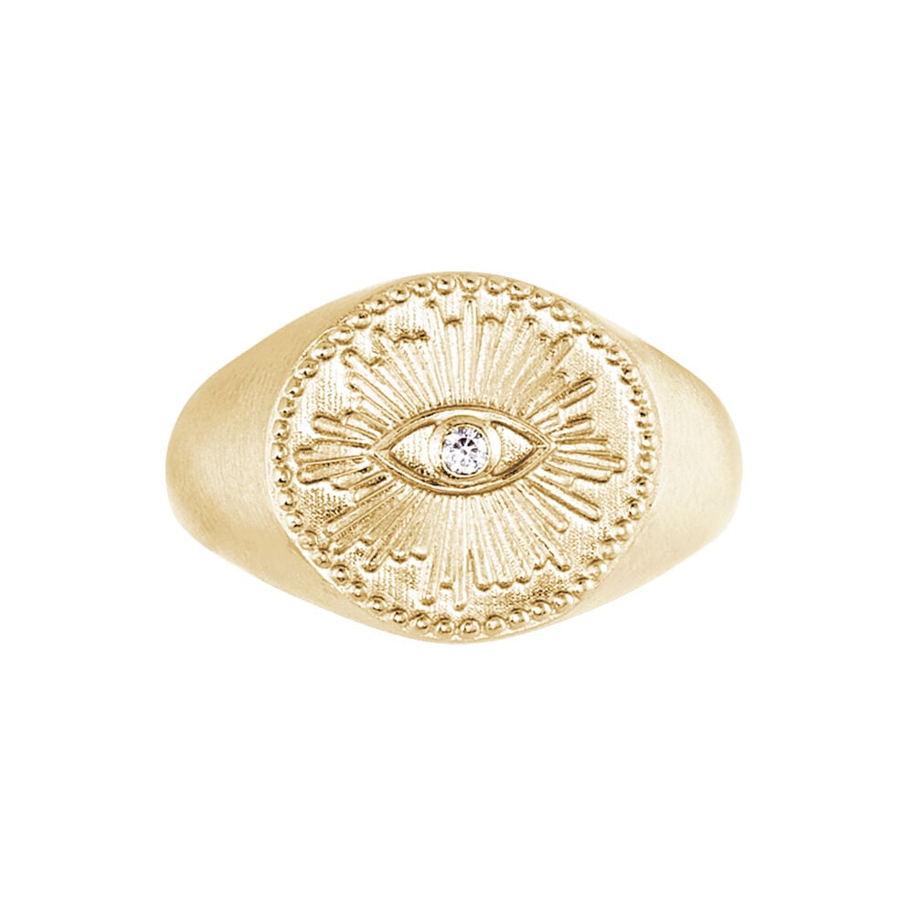 Chevalière Gabia Plaqué Or Jaune Oxyde De Zirconium - Chevalières Femme | Marc Orian