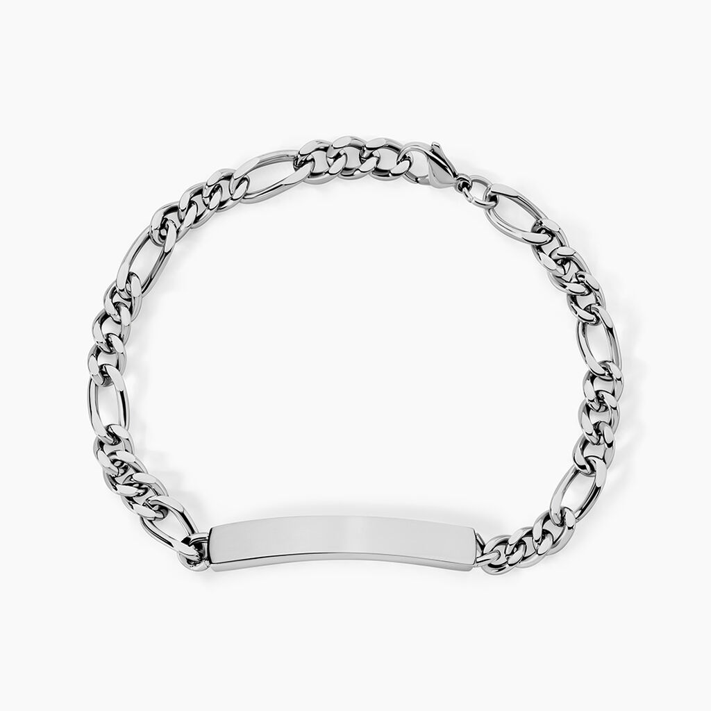 Bracelet Identit&eacute; Acier Blanc Jimmy - Gourmettes Homme | Marc Orian