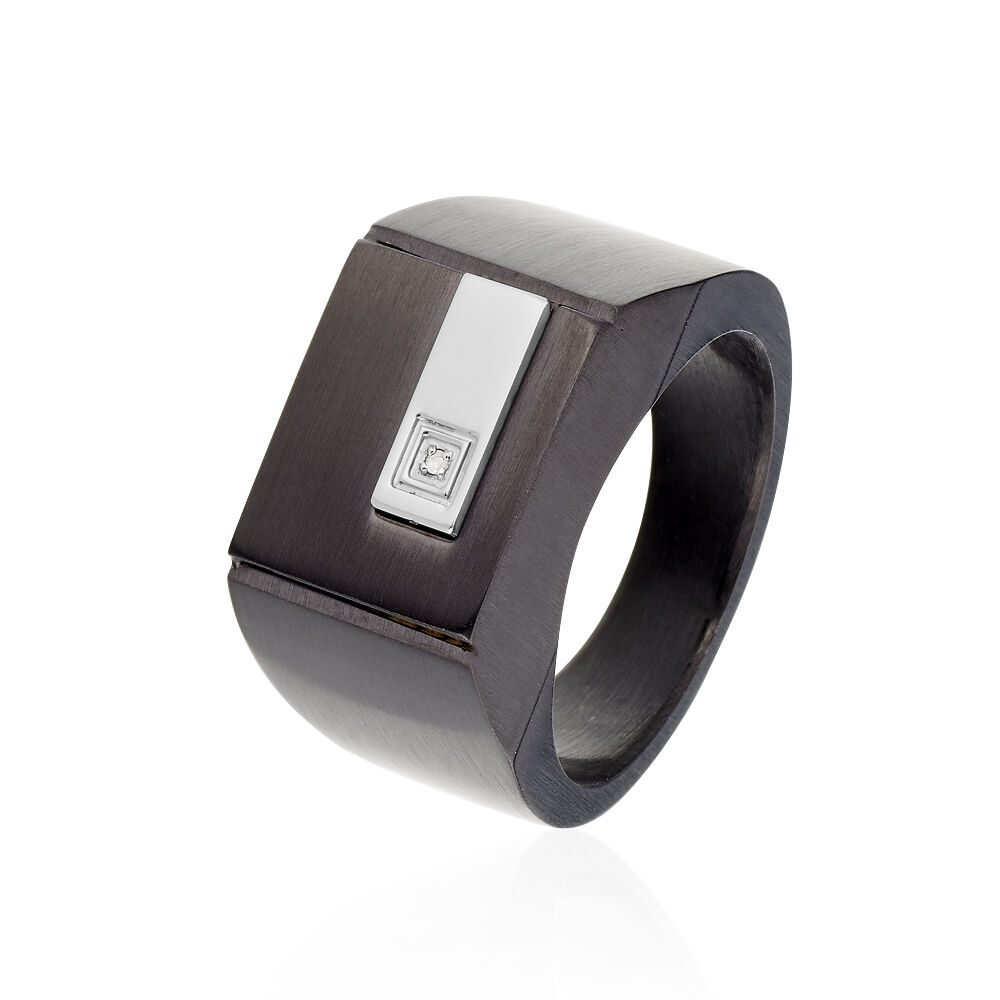 Chevali&egrave;re Meghan Acier Noir Diamant - Bijoux fantaisie Homme | Marc Orian