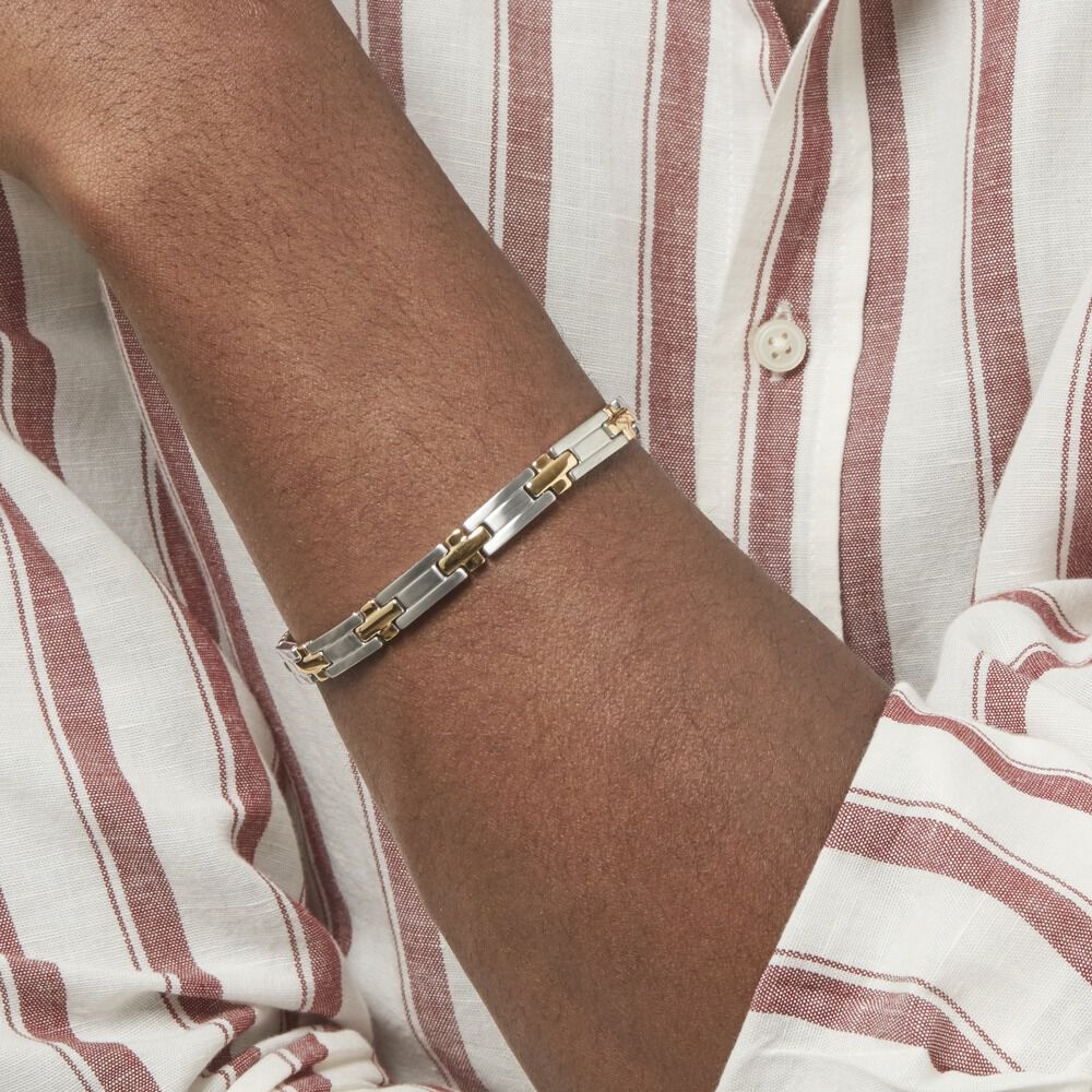 Bracelet Pierre Acier Bicolore - Bracelets chaînes Homme | Marc Orian